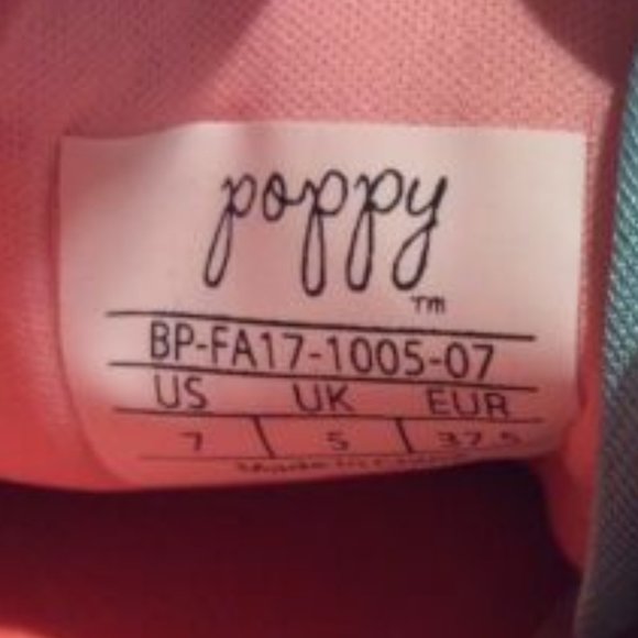 Poppy Woman’s 7 Hand-Crocheted Turquoise & Orange Satin Lace-Up Sneakers Shoes - Picture 13 of 13